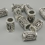 Bead finding Nordic Rune, 13×9 mm, hole diameter 6 mm, silver-tone metal finish, 10 pcs