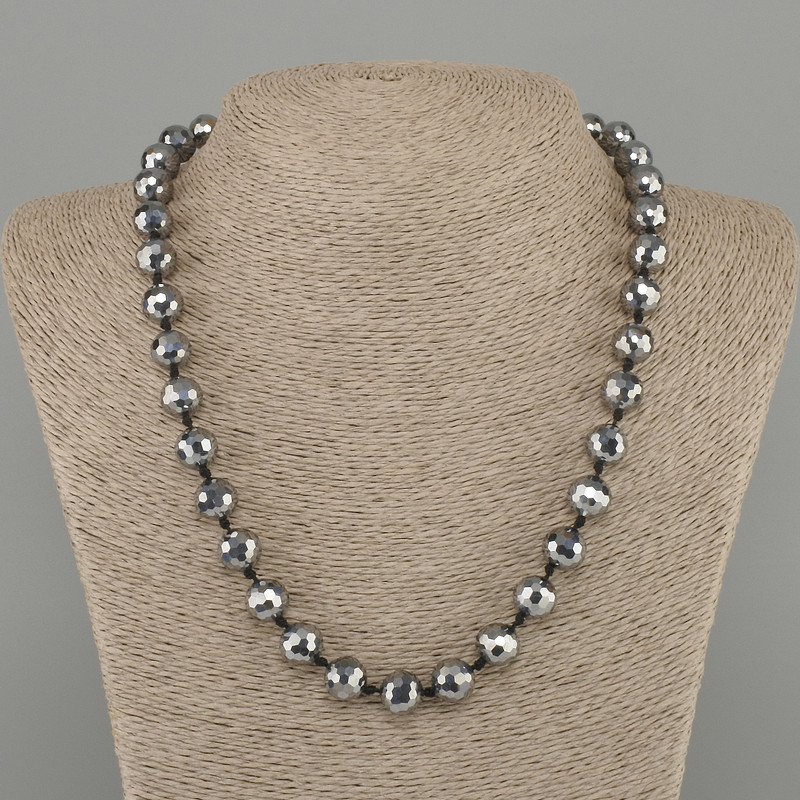 Terahertz Necklace with Faceted Bead, 10 mm diameter ±, 45 cm length ± with clasp