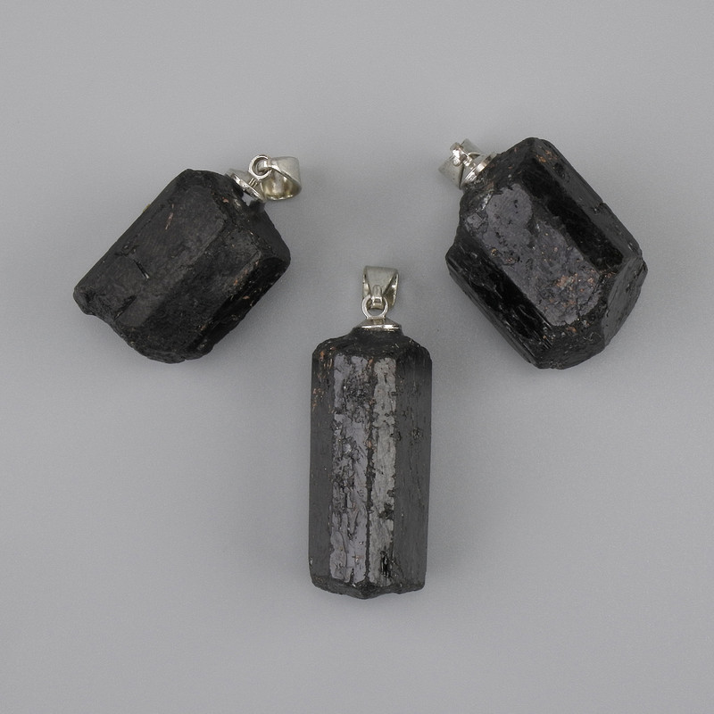 Rough Tourmaline Schorl Pendant 30-40×11-20 mm ± (assorted sizes)