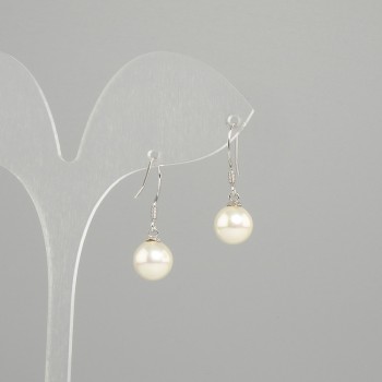 Majorca Pearl Earrings, 8 mm diameter ±, 26 mm length ±