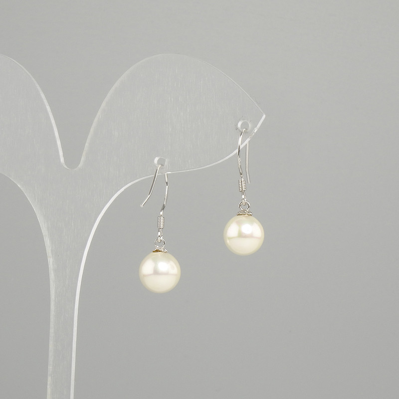 Majorca Pearl Earrings, 8 mm diameter ±, 26 mm length ±