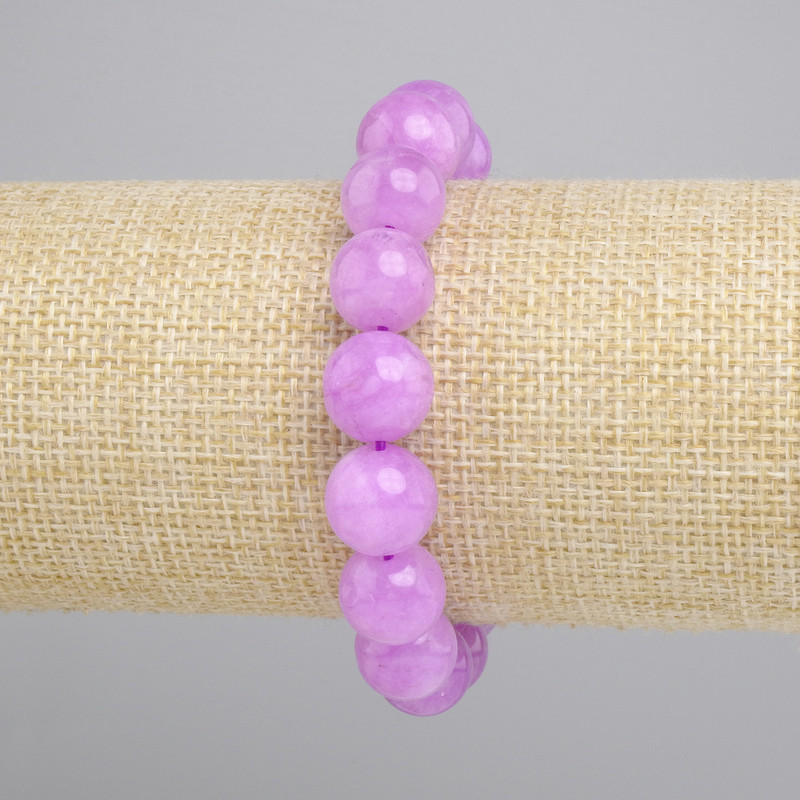 Lavender Amethyst Smooth Bead Bracelet, diameter 12mm+-, length 18cm+- stretch