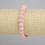 Pink Volcanic Lava Smooth Round Bead Bracelet, diameter 8mm+-, length 18cm+- stretch