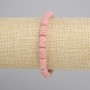 Pink volcanic lava bracelet, cylindrical beads, diameter 10×6 mm, length 18 cm ± stretch