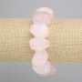 Pink Quartz Faceted Bead Bracelet, diameter 18–20×12–15 mm, length 18 cm ± stretch