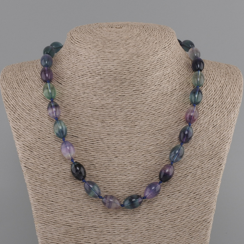 Fluorite Necklace grain 14x10mm+-, length 45cm+- with clasp