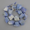 Unprocessed lapis lazuli beads, diameter 23–33×18–34 mm ±, on a thread, length about 41 cm+