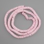 Unpolished Scapharca shell rondelle beads, 6×1.5–2 mm, 64 cm on thread