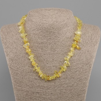 Citrine chips necklace, diameter 6-15×3-7 mm, length 45 cm +5 cm extender chain