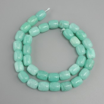 Aquamarine barrel beads, diameter 11×10–10.5 mm, length 37 cm+