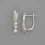Ear wires for earrings, silver-toned metal, 18×3.5 mm – pair