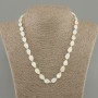 Mother-of-Pearl Leaf Necklace, bead diameter 12×8 mm, 45 cm length ±, with a clasp