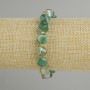 Bracelet Agate faceted rhombus beads, 9x9 mm ±, 3 mm seed beads ±, length 18 cm ±, stretch