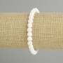 White Lava Bracelet, 6 mm Beads, 18 cm Length, Stretch