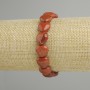 Red Jasper Heart Bracelet, 12 mm Bead Diameter, 18 cm Length, Stretch