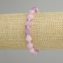 Kunzite Bracelet with Faceted Rhombus Beads, 8×7 mm, 3 mm Seed Beads, Length 18 cm, Stretch