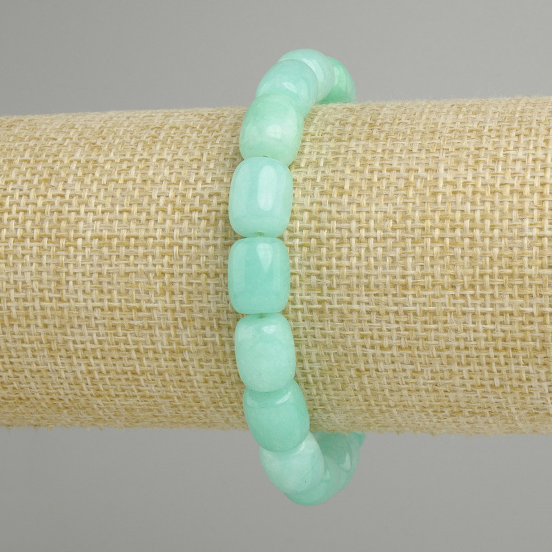 Amazonite Barrel Bead Bracelet, diameter 11×9 mm, length 18 cm, +/- stretch