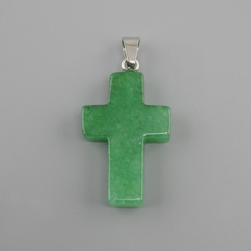 Cross Chrysoprase Pendant 18×26×34 mm+