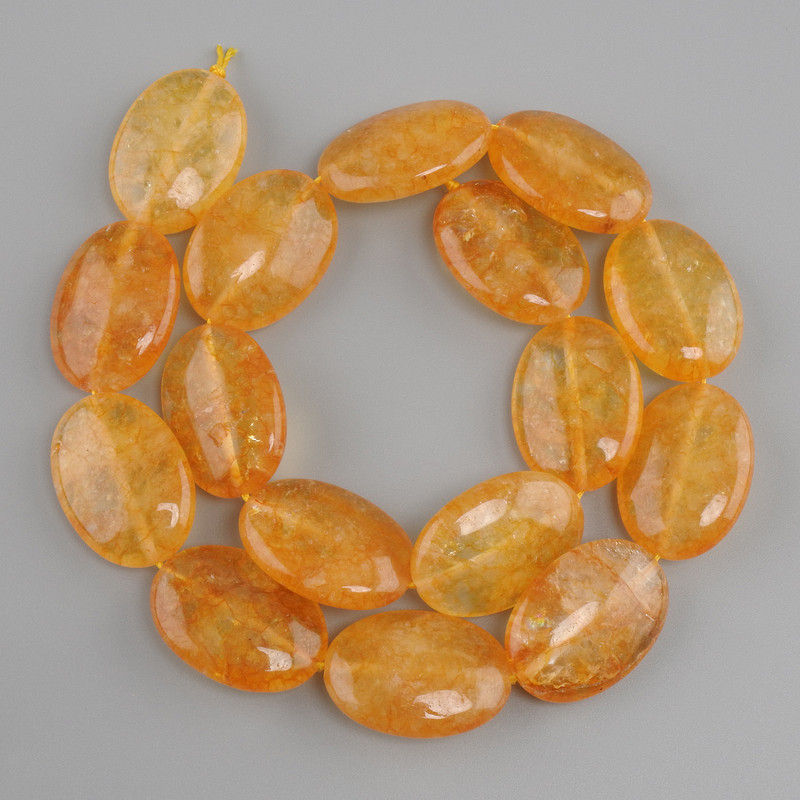 Citrine Beads Oval, diameter 25x18mm ±, length 39cm ±
