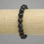Tourmaline Beaded Bracelet, faceted round beads 10mm diameter, stretchy 18cm length