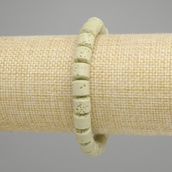 Bracelet Lava Cylinder, diameter 8×8 mm, length 18 cm, stretch