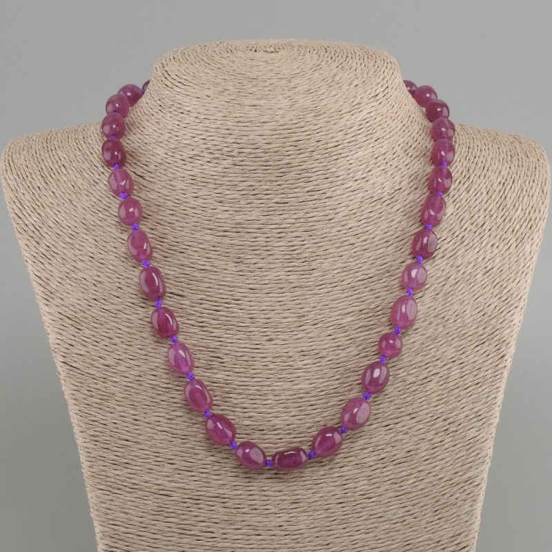 Tourmaline Bead Necklace, faceted, diameter 12x7-8 mm, length 45 cm, with clasp