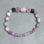 Amethyst and Opal Bead Chunk Bracelet 5mm-7mm, Stretch, 18cm