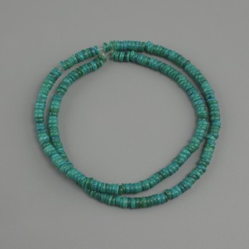 Abalone Shell Scarface Rondelle Beads, Ø 4×1.5–2 mm ±, length 38 cm ± on Fishing Thread