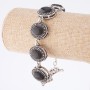 Clearance Agate Bracelet with Bezel "Dot-Cross" Oval Stones 22x18mm 7 pcs., length 20-22cm