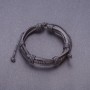 Bracelet 'Tracker' black eco-leather with draw closure