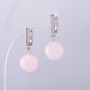 Earrings Elegant Pink Quartz, 10 mm diameter