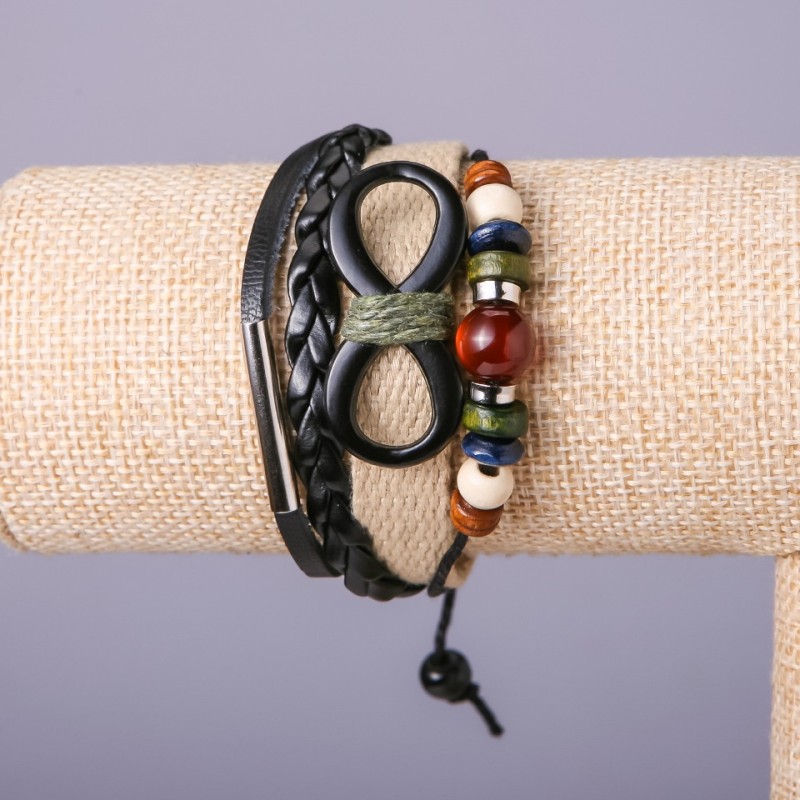 Beige Kids' Bracelet 'Infinity' with Adjustable Drawstring