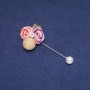 Sale! Fabric brooch pin 'Boutonniere' 92×35 mm