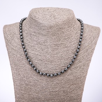 Hematite Faceted Bead Necklace, 6 mm Diameter, 45 mm Length