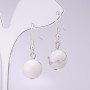 Kaholong earrings, diameter 12mm, length 34cm