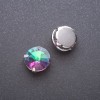 Sew-on Rivoli Crystal in Cup Setting, Round 13mm Raspberry-Green
