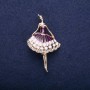 Sale! Ballerina Brooch with Purple Enamel and Yellow Metal