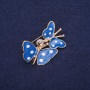 Sale! Butterfly Brooch with Blue Enamel and Yellow Metal 32×26 mm