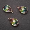 Rainbow Drop Pendant in Gold-Tone Setting 13x21 mm