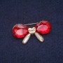 Sale! Bow Brooch with Crystals, Gold-Tone Metal 20×38 mm