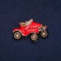 Sale! Car Brooch with Enamel and Rhinestones, Gold-Tone Metal 22×36 mm