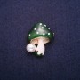 Sale! Mushroom Brooch with Green Cap 22×28 mm, Gold-Tone Metal