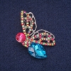Sale! Crystal Butterfly Brooch in Silver-Tone Metal, 28×45 mm