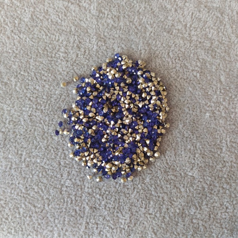 Dark blue rhinestones, diameter 2.5 mm (±), packaged 4 g (±)