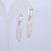 Earrings with natural baroque pearls, 17x10 mm diameter, 37 mm length +/- with petrol tint