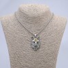 Wolf Talisman Pendant with Yellow Eye, 29×47 mm on a chain, length 65 cm, silver
