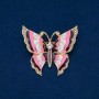 Sale! Butterfly Brooch, golden metal, enamel, white rhinestones 46x52mm +