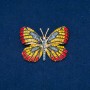 Sale! Butterfly Brooch, golden metal, multicolor rhinestones, 37x50 mm +