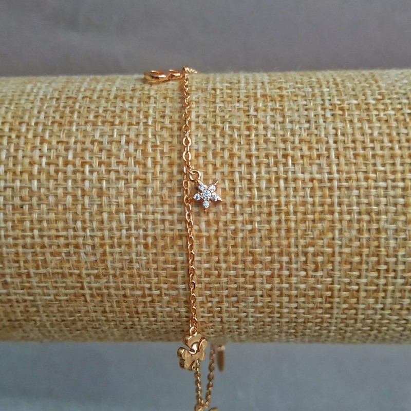 Xuping Bracelet with 18K Gold Plating and White Crystals, Length 19–21 cm, Thickness 1.2 mm +