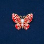 Sale! Butterfly Brooch - gold-tone metal, enamel and beads 30x40 mm +